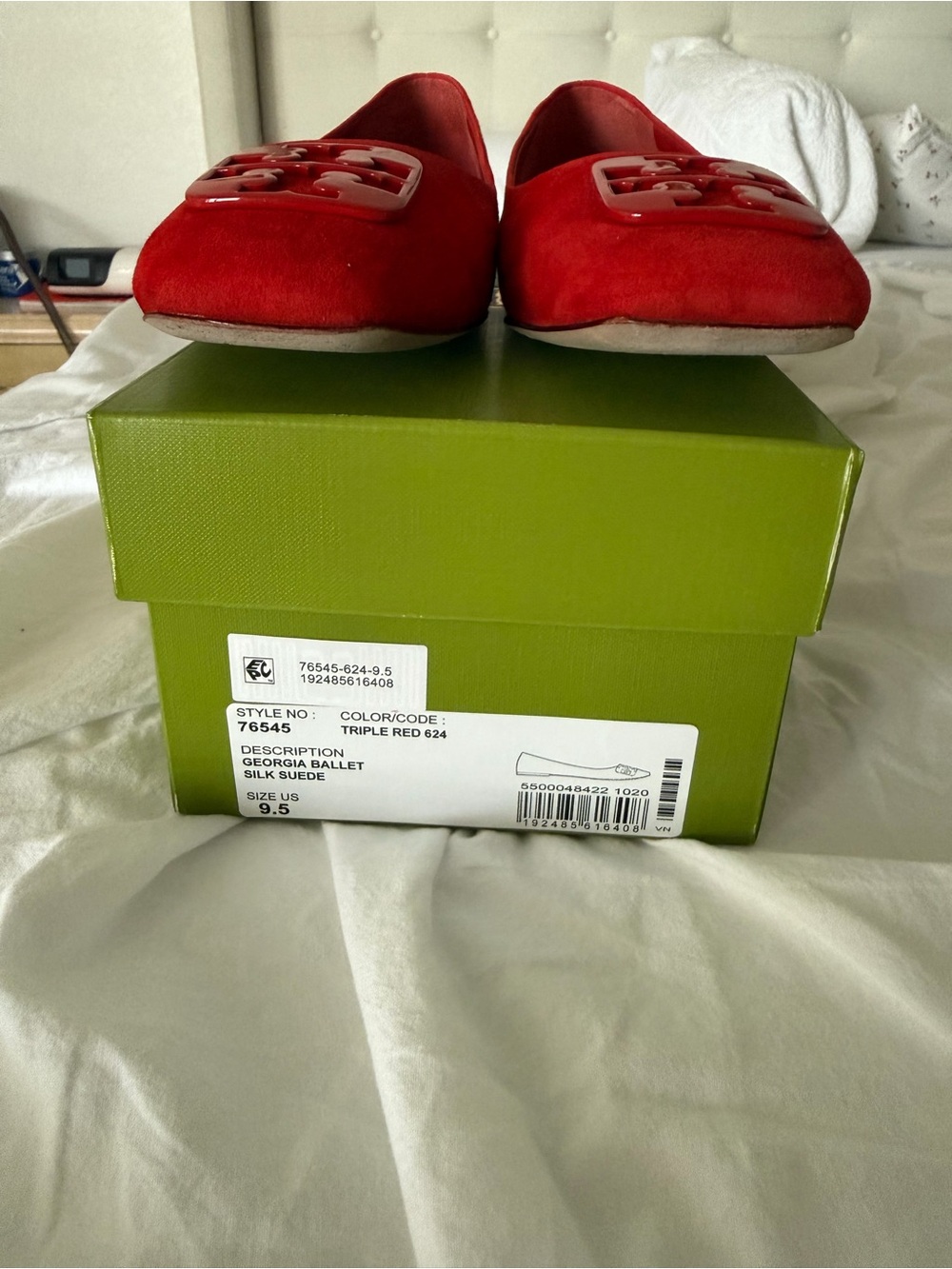 Tory Burch Georgia Ballet Red Flats - Picture 9 of 10